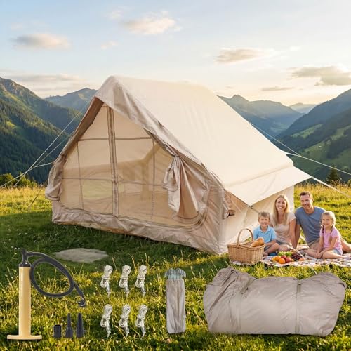Carpa inflable para 4-6 personas, 4 estaciones, khaki miniatura 1