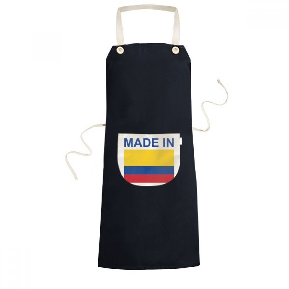 Tablier Colombie pour cuisine avec poche bavoir noir 70x67cm unisexe DIYthinker