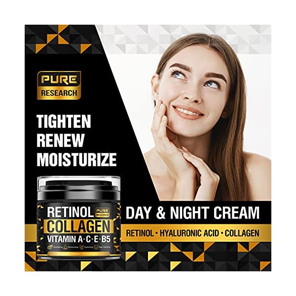 Retinol Face Cream â Natural Anti-Wrinkle Cream â Anti-Aging Facial Moisturizer with Collagen & Hyaluronic Acid - Hydrate, Renew and Protect Your Skin 1.7oz