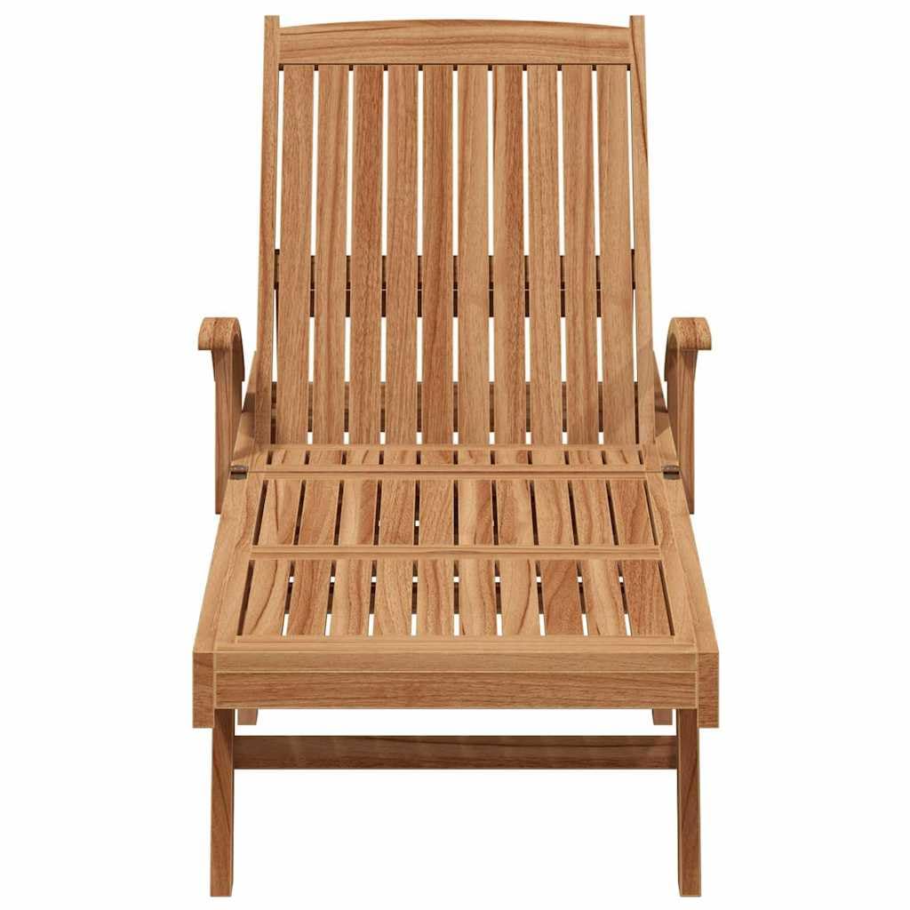 vidaXL Transat 2 pcs Bois de Teck Massif Marron, Transat Pliable rectangulaire, Moderne, Jardin et terrasse, Chaise Relax en Teck, mobilier extérieur