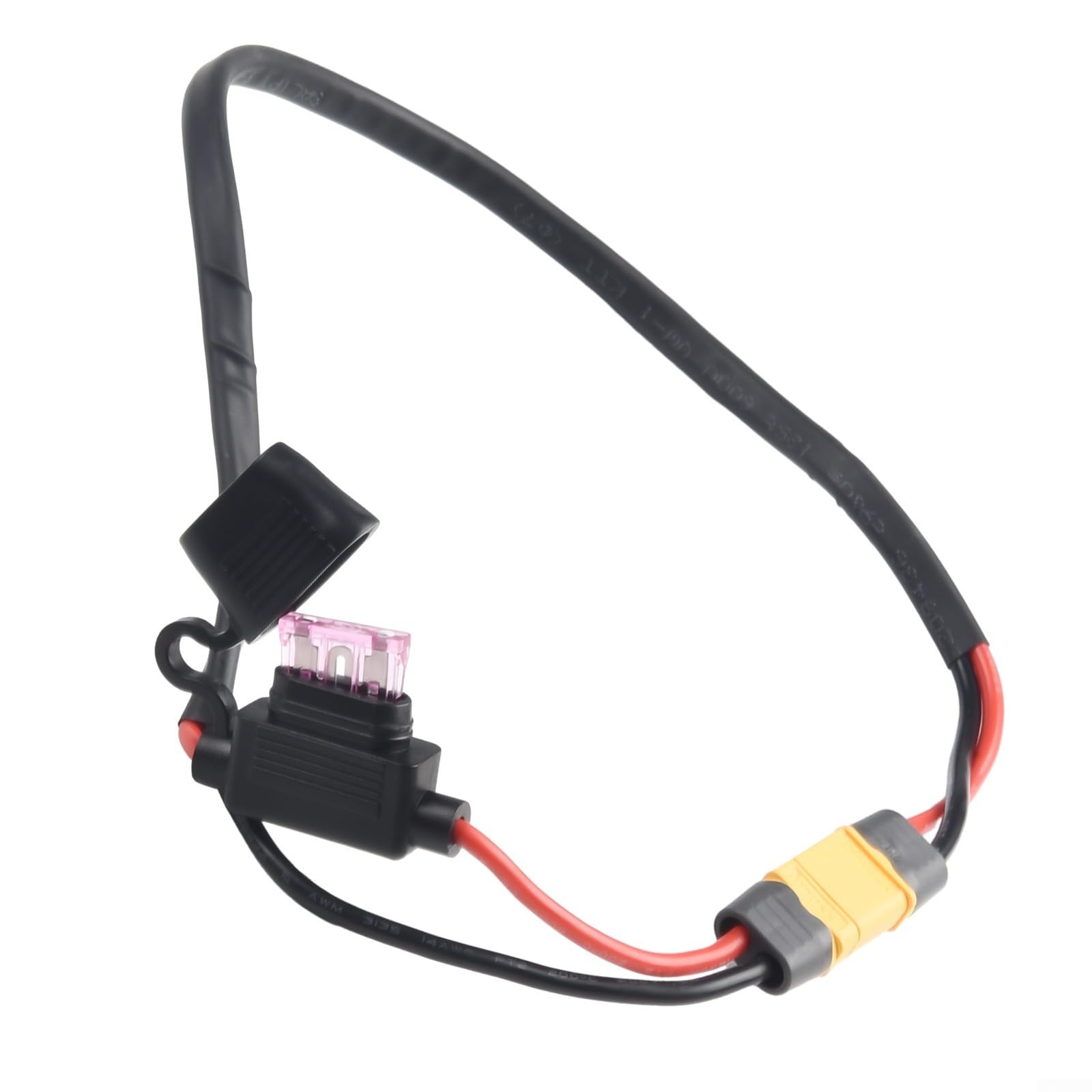 Fauhapyway 14AWG Ebike Power Cable, with 50A Fuse for XT60, High Temp Silicone Extension Wire for E-Bike