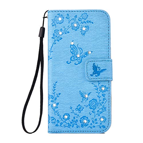 Samsung Galaxy A5 2017 móvil funda, Alfort Funda de piel Cuero PU Funda Case Cover Buzón protectora Wallet Stand Función y cierre magnético con mariposa