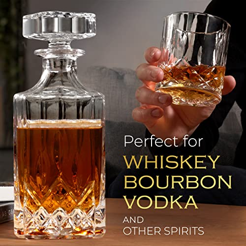 Luxury Gift For Men – Whiskey Decanter Set With Cooling Stones For Beloved Husband Or Dad Birthday Gift – 4 Whiskey Glasses And Decanter Set Is a Great Gift Idea for Whisky, Bourbon, or Scotch lovers - Image 5