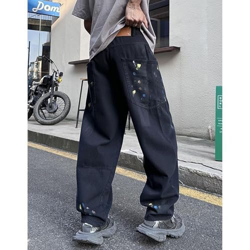 Baggy Jeans Men Splatter Paint Casual Denim Pants Relaxed Fit Parachute Streetwear for Skater Jeans4