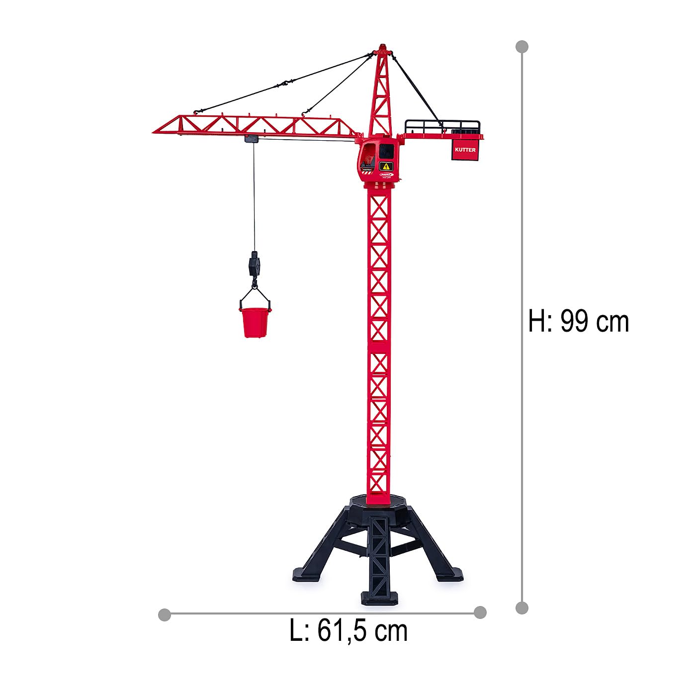 JAMARA 406321 Grúa giratoria XL 99 IR, grúa a Partir de 6 años, Juguete para niños teledirigido con Mando a Distancia, Idea de Regalo para niños, Gancho de Carga Arriba/Abajo, Giro sin Fin de Torre