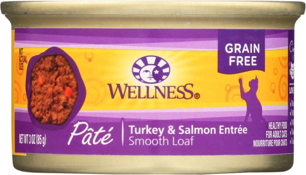 Natural Grain Free Wet Canned Cat Food - Turkey & Salmon Recipe - 24x3oz