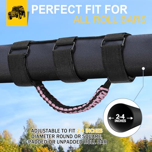 Image of moveland 2 Pack Roll Bar Grab Handles for Jeep Wrangler TJ YJ JK 1955-2023