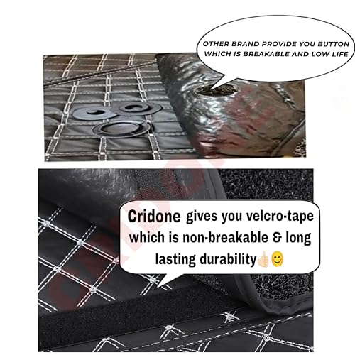 Image of Premium 7D Car Mat for Maruti Suzuki Brezza (Model: 2022-2026) || Luxury Leather Dual-Stitch Full Set 7D Floor Mats || Color : Silver with Black Grass (Design-1)