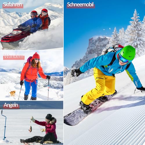Gants chauffants 5V 6000mAh rechargeables L pour ski et randonnée