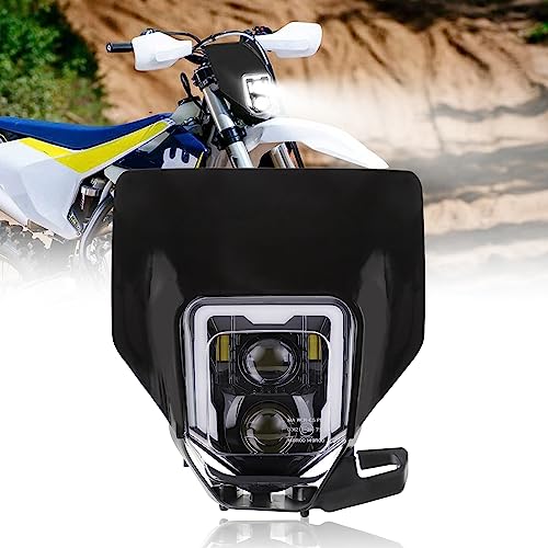 LED Dirt Bike Headlight Motocross Headlight w/ Bezel Fit for 2017-2023 Husqvarna FE 250 350 450 501 701, TE150 250i 300i, FC250 350 450, TX125 Enduro 701 Pit Bike Motorcycle DRL High Low Beam Headlamp -  RAMJET4X4, RA-1621Z-B