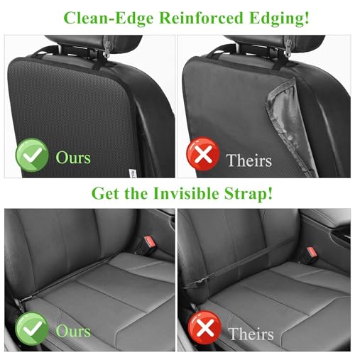 Image of Meolsaek Kick Mats Back Seat Protector, Waterproof Oxford Seat Back Protector, Car Seat Back Protector for Kids, Back of Seat Protector for Kids Feet Car Seat (Black A -1pc)