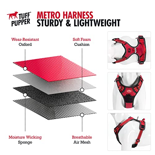 Tuff Pupper No Pull Easy Walk Dog Harness | Heavy Duty Pet Vest | Front & Back Leash Clips | Strong Safety Handle | Reflective Anti Pull Vest | Comfortable Padded Escape Proof Harness (Small, Red) by Tuff Pupper - Image 2