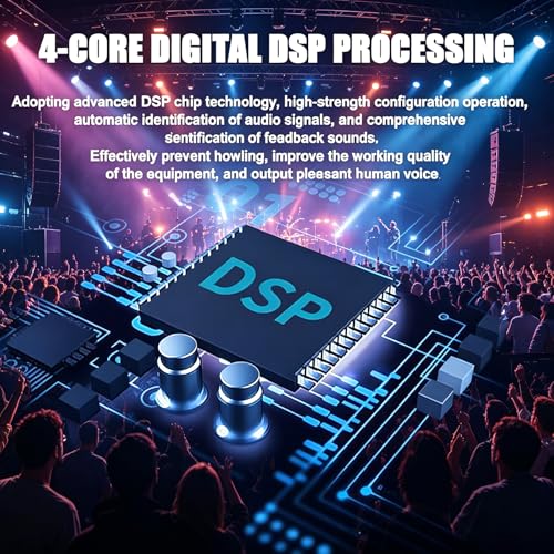 Professional Feedback Suppressor, Microphone Feedback Eliminator, Level 5 Digital Anti-Squealing, 12 Segments of High Fidelity Retention, for Live Performances miniatura 2
