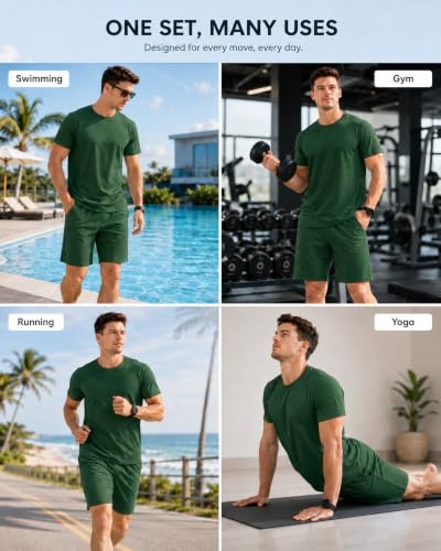 Image of Swimming Costume for Man | Co Ords for Men | Swim Suit for Men - Lightweight Quick Dry Beach & Gym Set Built to Water & Training