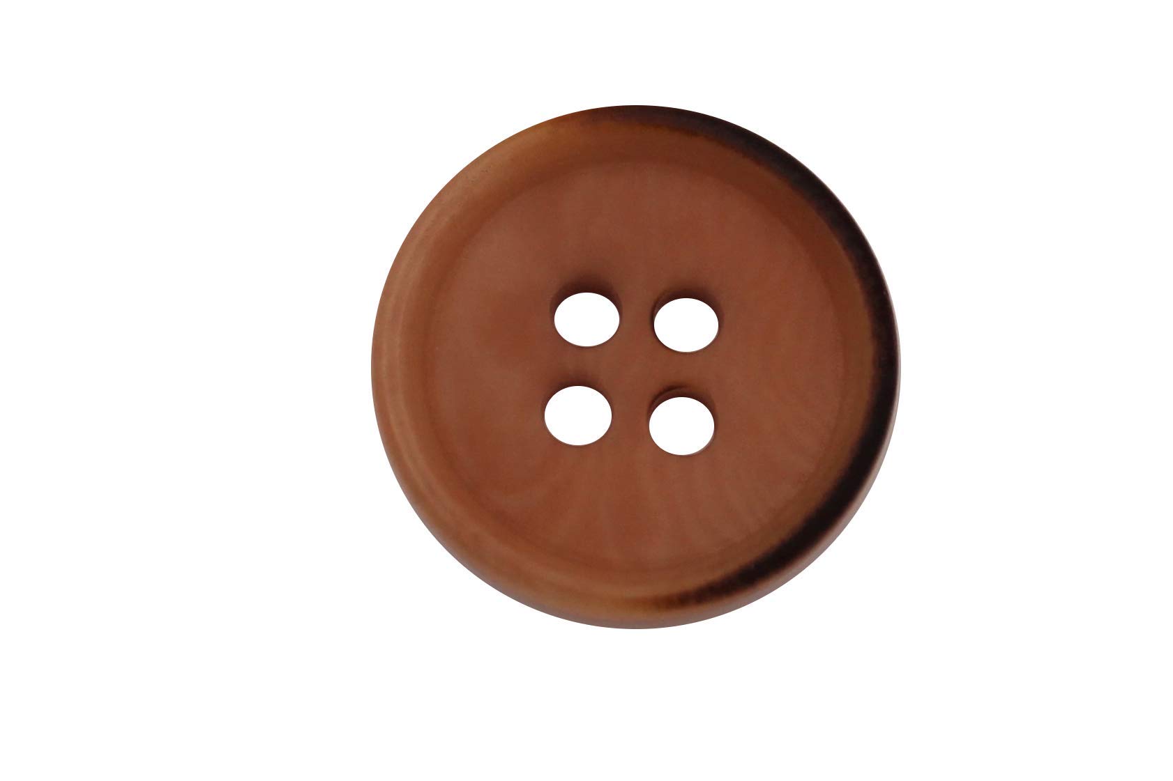 Hartmann-KnöpfeReal stone nut brown light brown beige flat 4 hole buttons with rim (8 pieces) (17 mm).