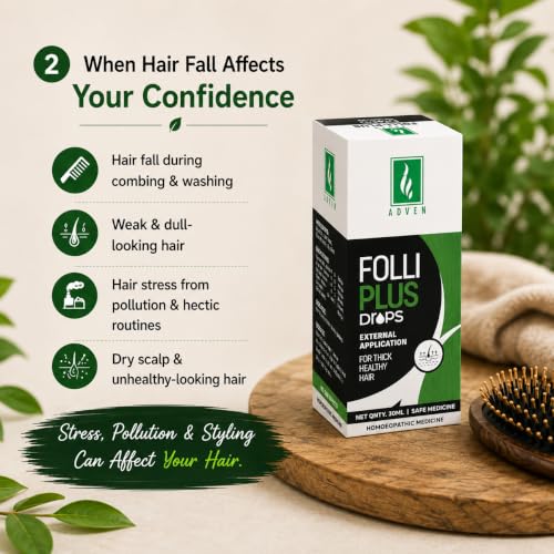Image of Folli Plus External Scalp Vitality & Hair Root Care Drops | Homoeopathic Hair Solution for Scalp Wellness, Root Care & Routine Support | 2 x 30 ml