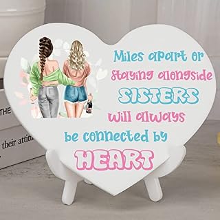 Blumuze Sister Gifts, Engraved Heart Shaped Acrylic Ornament Gifts for Sister from Sister, Sister Birthday Gifts,Anniversary Wedding for Sister Presents for Sister