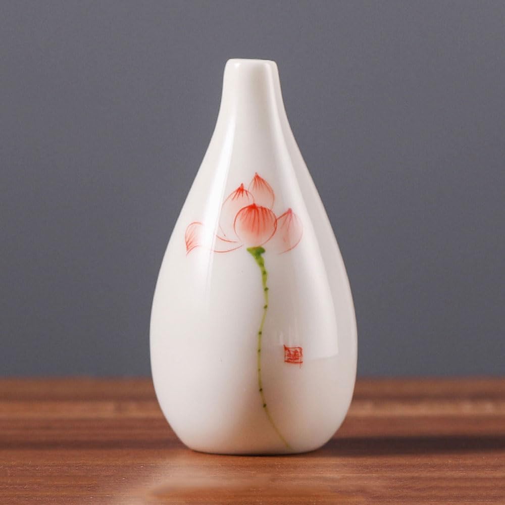 asdchZen Farmhouse Decor Hand Painted Colorful Ceramic Small Vase For Country Home Decoration, Living Room Decoration, Table Decoration, Fireplace, And Entrance Decoration Centerpieces,D