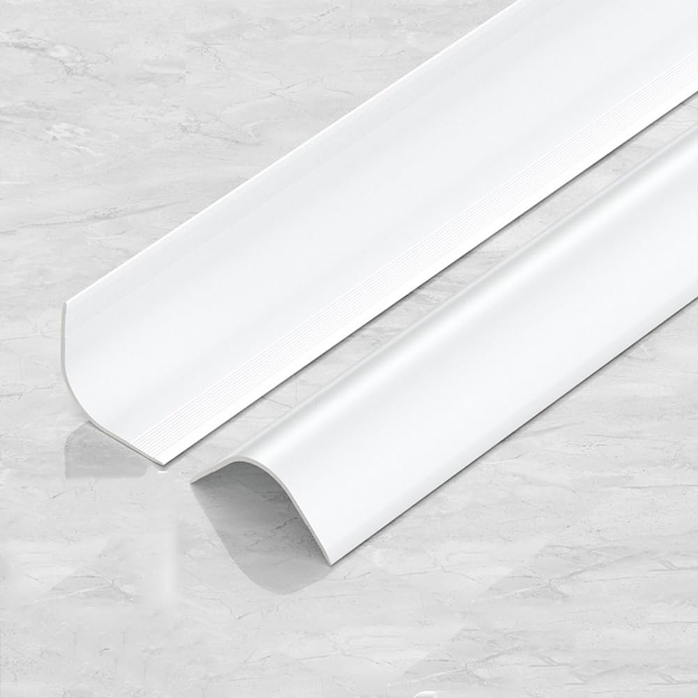 Lot de 2 protections d'angle en aluminium de 147,3 cm - Protection murale anti-collision - Bande de bord moulé en L pour porte et fenêtre - Blanc - 150 x 2 cm (58