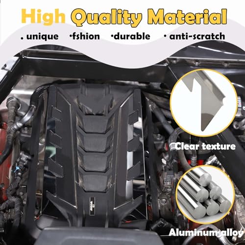 Image of CHEAYAR Engine Bay Panel Cover Compatible with Chevrolet Corvette C8 2020-2023, Engine Shroud Cover Panel Trims, C8 Accessories 2PCS (Engine Bay Trim - Silver)