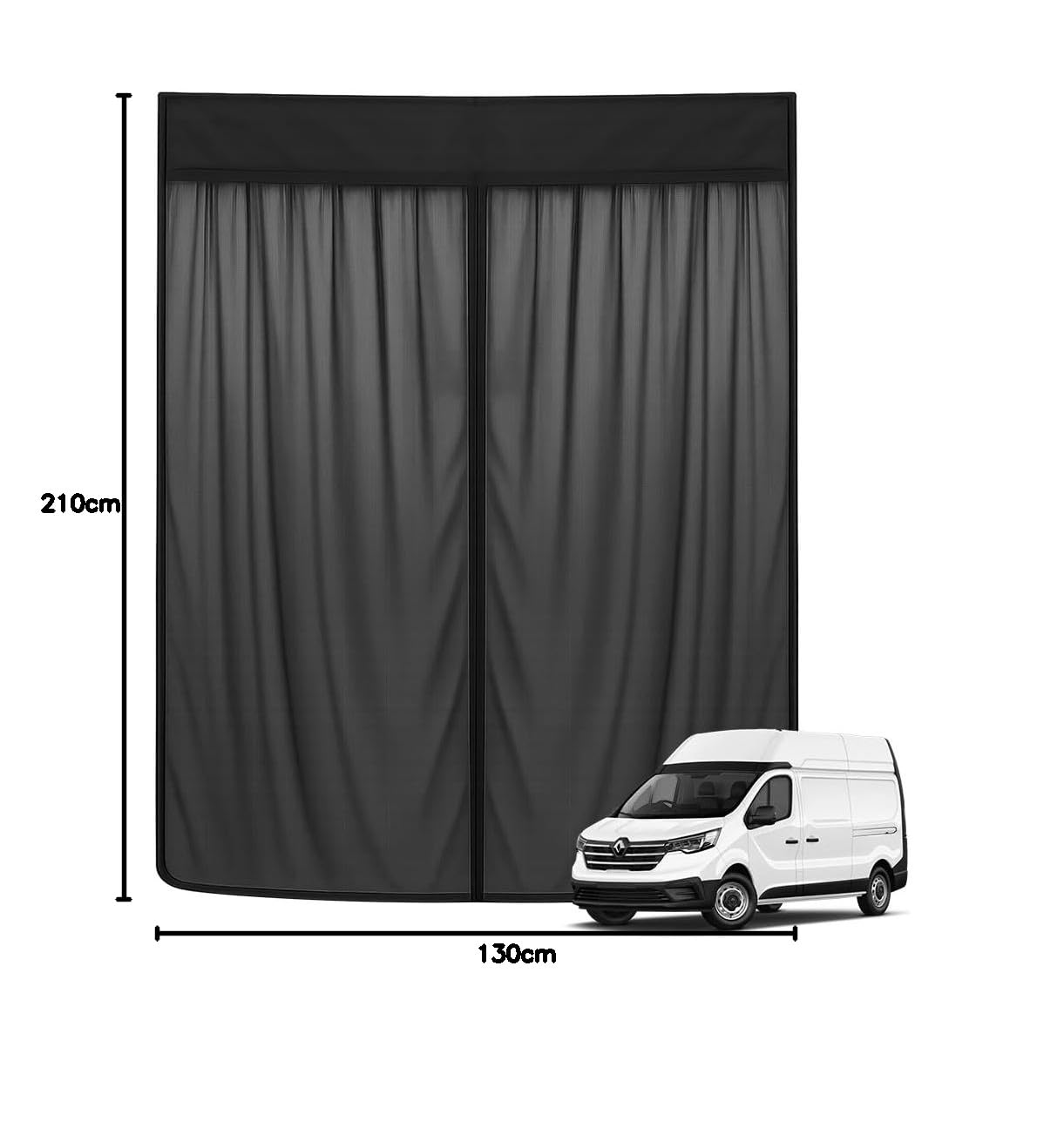 Zanzariera Compatibile con Renault Trafic 14-25 Opel Vivaro B 14-19 Fiat Talento 16-21 Tetto Alto (H2) per Porta Scorrevole, Zanzariera Magnetica Tenda Parasole contro Insetti e Sole