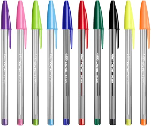 Miniatura 5 de BIC Cristal Multicolour Bolígrafos de Punta Ancha (1,6 mm) Set Formato Especial - Colores Clásicos, Neón y Divertidos Surtidos, Pack de 27