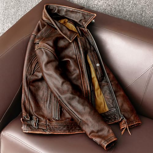 The Next Men Vintage Motorcycle Jackets Cowhide Leather Coat Biker Genuine Leather Jacket3