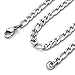 Zysta 4mm Wide 20Inch Silver Figaro Chain Replacement 316L Stainless Steel Necklace Link Cable Rope Lobster Clasp for Men Women