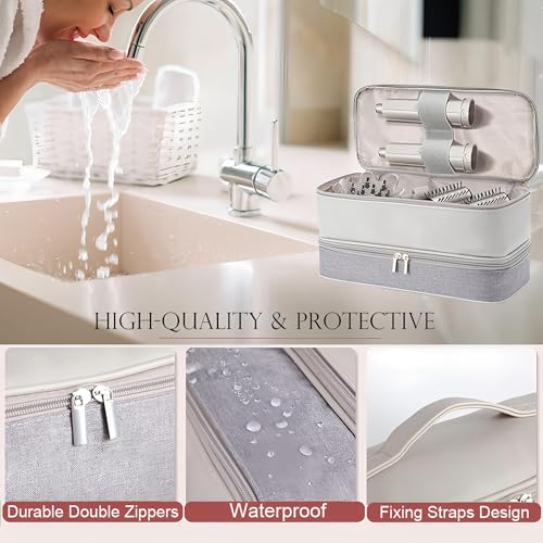Travel Case for Dyson Airwrap Shark FlexStyle Revlon Hair Dryer Double Layer Storage Organizer Bag with Shockproof Design Portable Protective Carrying Pouch for Hair Styler Toolsr