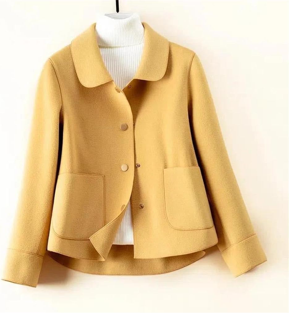 Women Loose Double-Sided Wool Coat Female Overcoat Outerwear