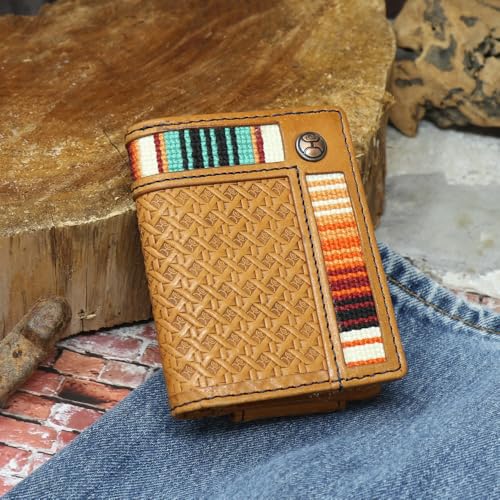 Image of HOOEY Tarlo Basket Weave Bifold Money Clip (Tan /Serape)