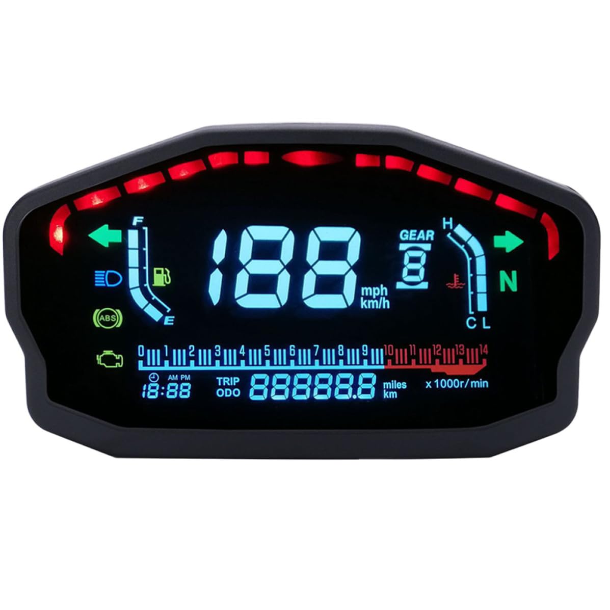 Velocímetro Digital LCD para Motocicleta 12v Odómetro
