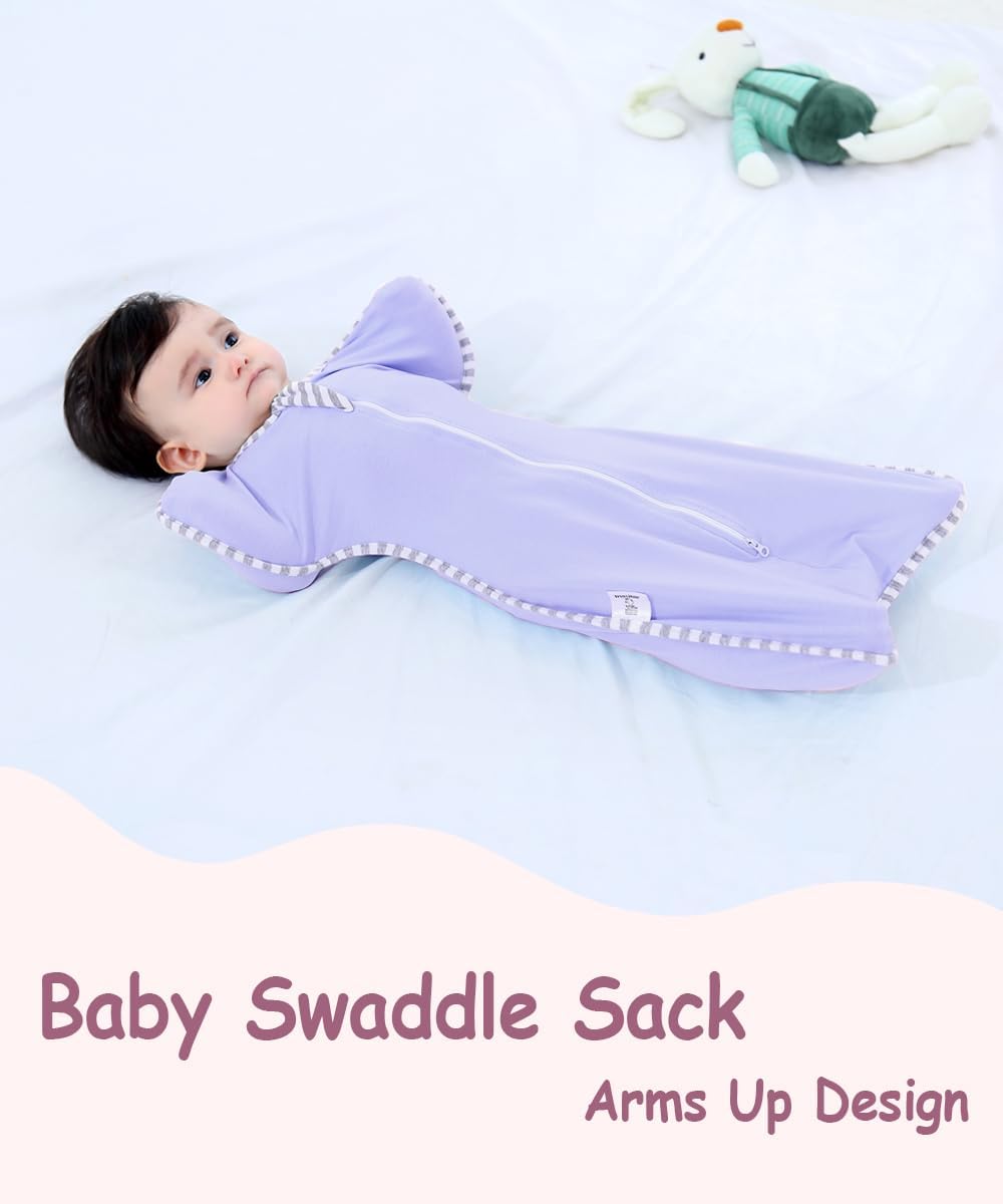 Bycc Bynn 2 Pack Sleeping Blanket Sack with High Sleeve,Transitions to Arms-Free Wearable Sleeping Bag for Baby pacify