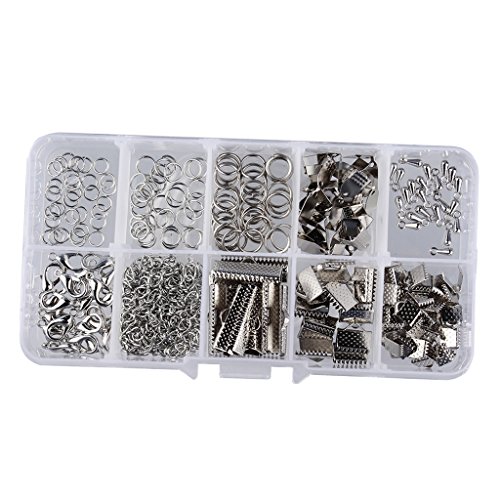 Preisvergleich Produktbild Schmuckherstellung Kit, Schmuckzubehör Startset, Schmuck Perlen und Reparaturwerkzeuge, mit Zubehör für Ohrringe, Halsketten, Armbandherstellung - Weiß K, 5MM-20MM