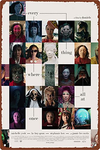 Everything Everywhere All at Once (2022) Alternative Poster Vintage Metal Tin Signs for Men Women Wall Art Decor for Home Bars Clubs Cafes 8x12 Inch