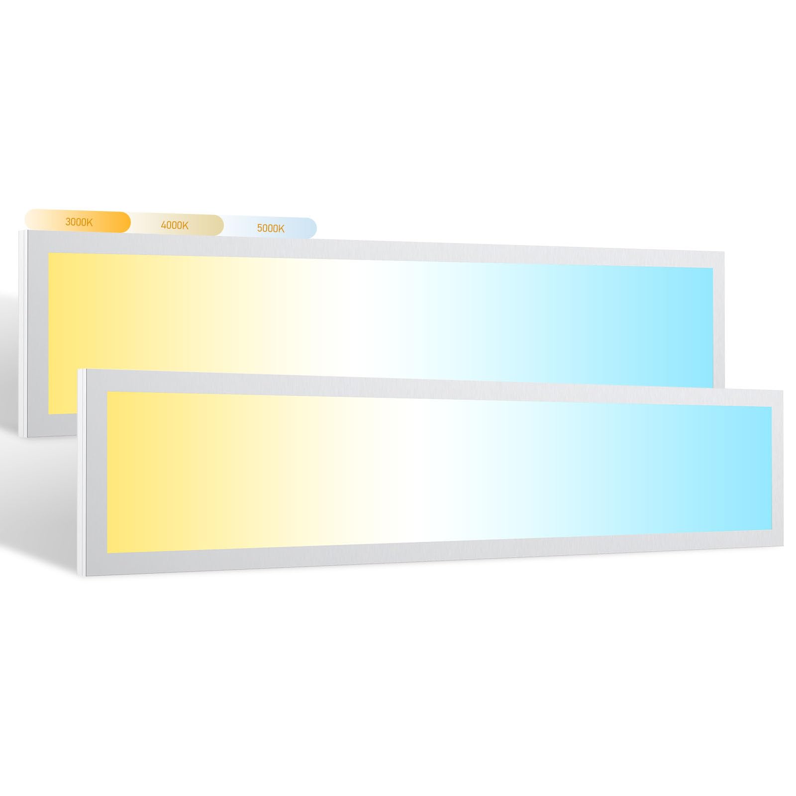 AIKVSXER 2 Pack 4FT LED Flat Panel Light Surface Mount -4400LM 40W 120V 3000K/4000K/5000K Brightness 10%-100% by Triac Dimmer 4Ft LED Light Fixtures for Kitchen Garage