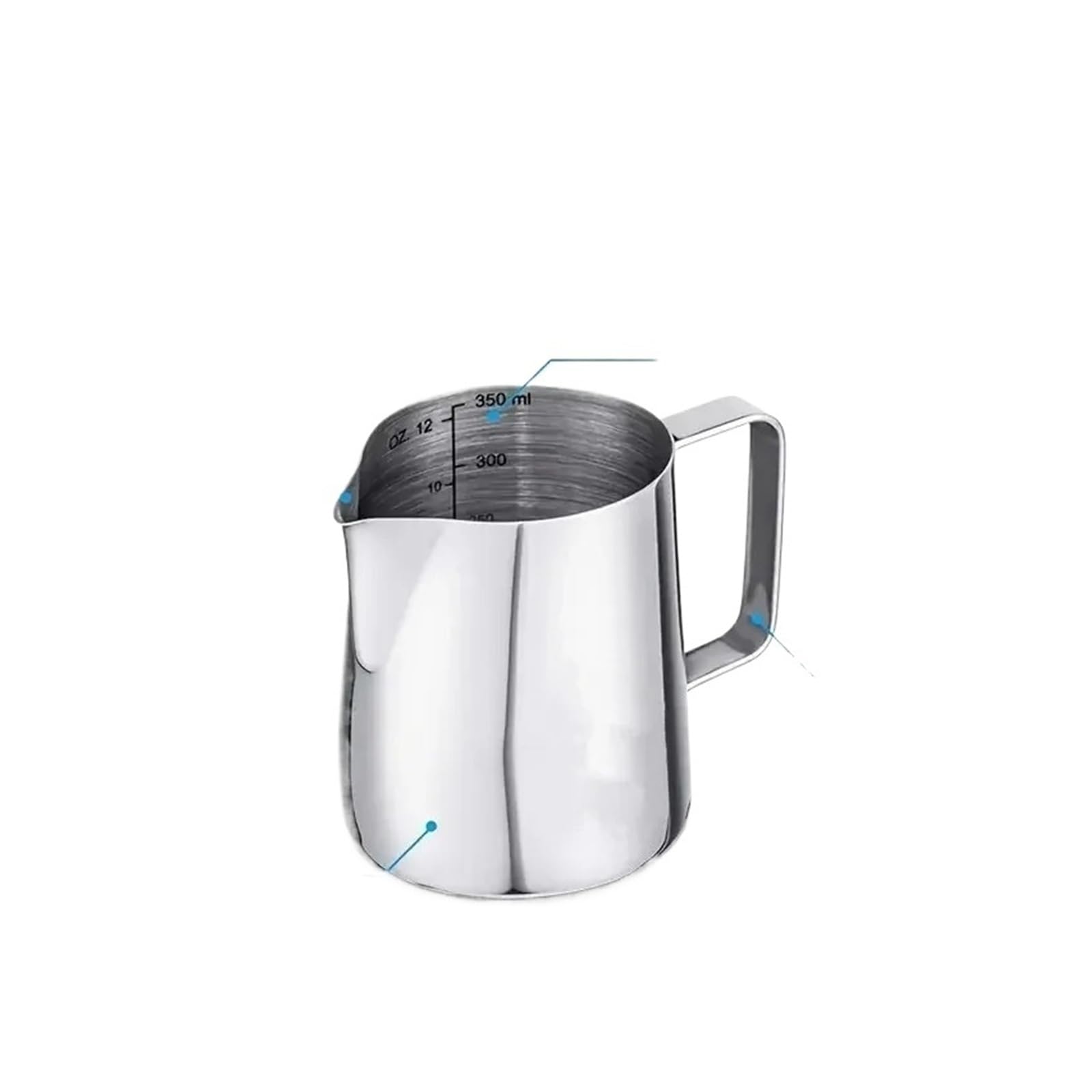 Lahua – tasse à lait en acier inoxydable, 350/600/1000ml, pichet à lait artisanal, pichet à café Latte, mousseur, pichet d'art