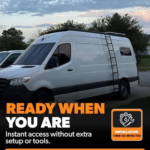 Image of FVC Side Ladder for High Roof Mercedes Benz Sprinter 8-Step | Van Ladder, 18lb