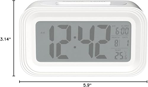 Miniatura 6 de YUANRANER Reloj despertador digital con temperatura interior funciona con pilas modelo de repetición pantalla de 1224 horas para dormitorios