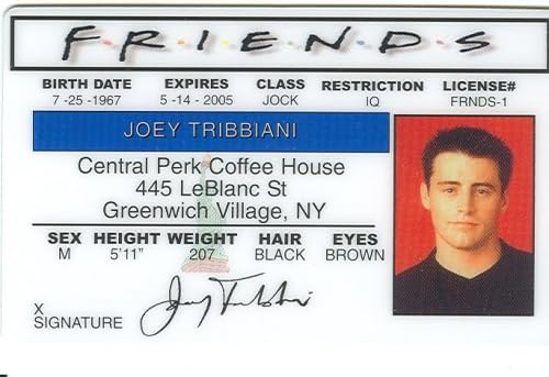 Friends Joey Collectors Card
