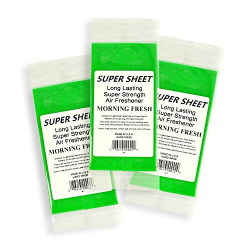 Image of Super Sheet Small (7.5 inchx3.75 inch) Under Seat Car Air Freshener, 3-PACK (Morning Fresh)