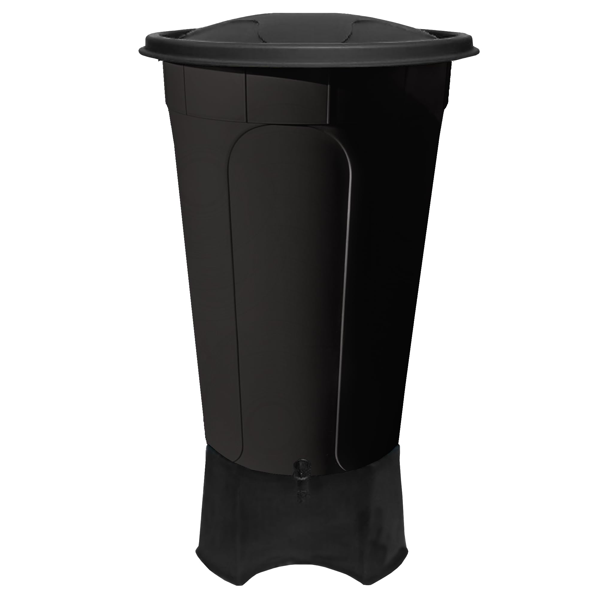 210L Black WaterButt, 210 Litre Water Butt Kit with Water Butt Stand, Tap and Black Lid for Home, Conservatory, Garden, Garage, Office or Shed