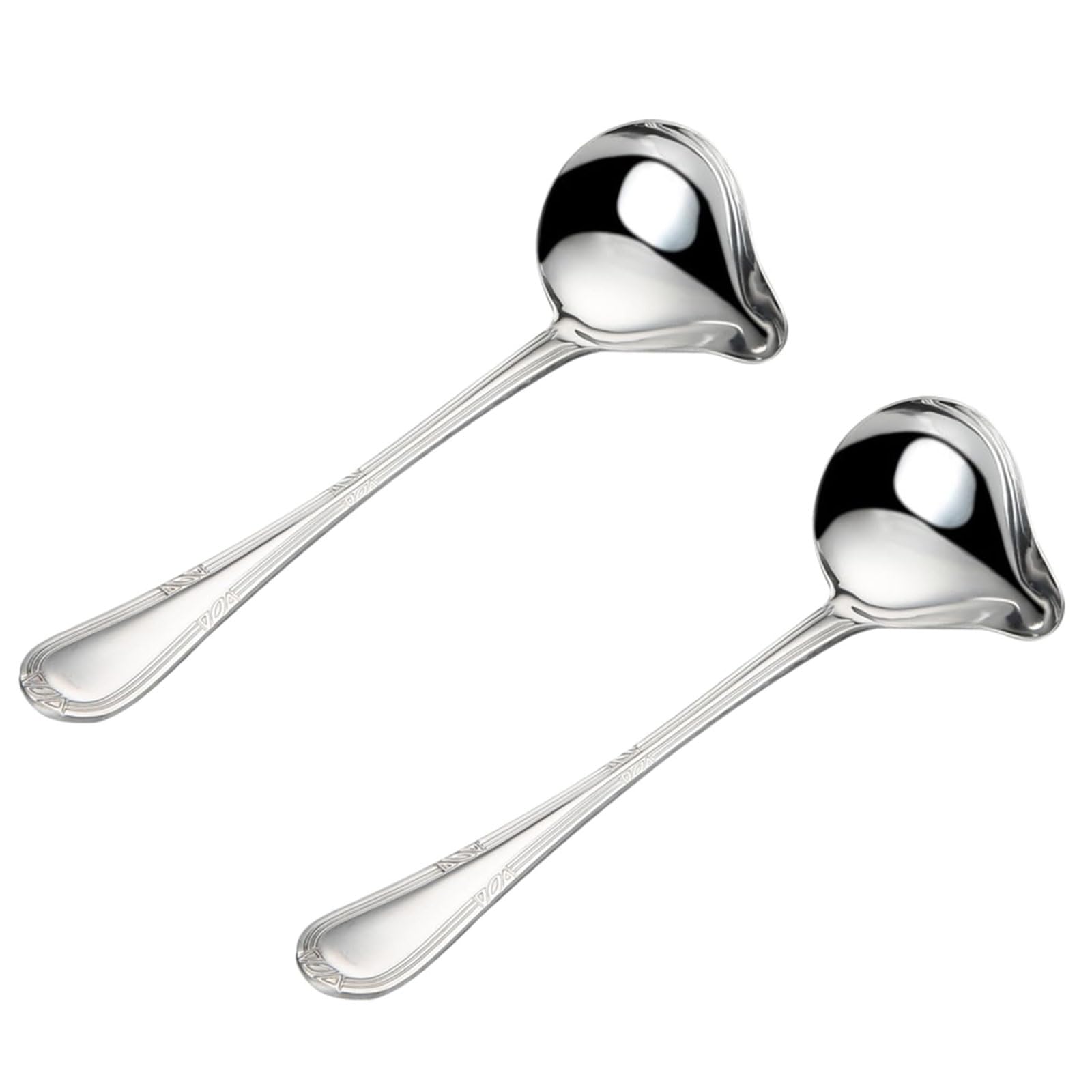 2 Piece Stainless Steel Duckbill Spoon,Saucier Sauce Soup Spoon, Gravy Ladle with Pouring Spout Drizzle Spoon, Ladle Spoon for Sauce Serving