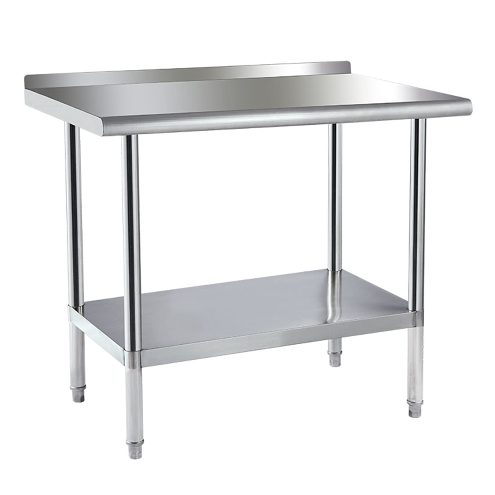 Mesa de Cocina de Acero Inoxidable, Mesa Comercial de 90 x 60 x 80 cm, con Mesa de preparación de Alimentos Pesados ​​Debajo del Estante Ajustable, Adecuada para la Cocina del Restaurante