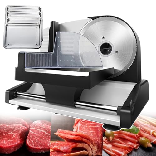 Cortadora eléctrica ajustable para carnes y fiambres de acero inoxidable