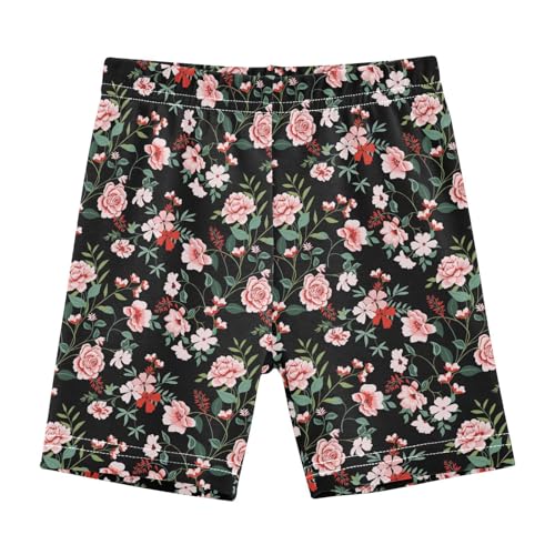 JHKKU Girls Flowers Shorts Cotton Cartwheel Bike Kids Biker Under Dress Dance Short Girl Clothes 4T