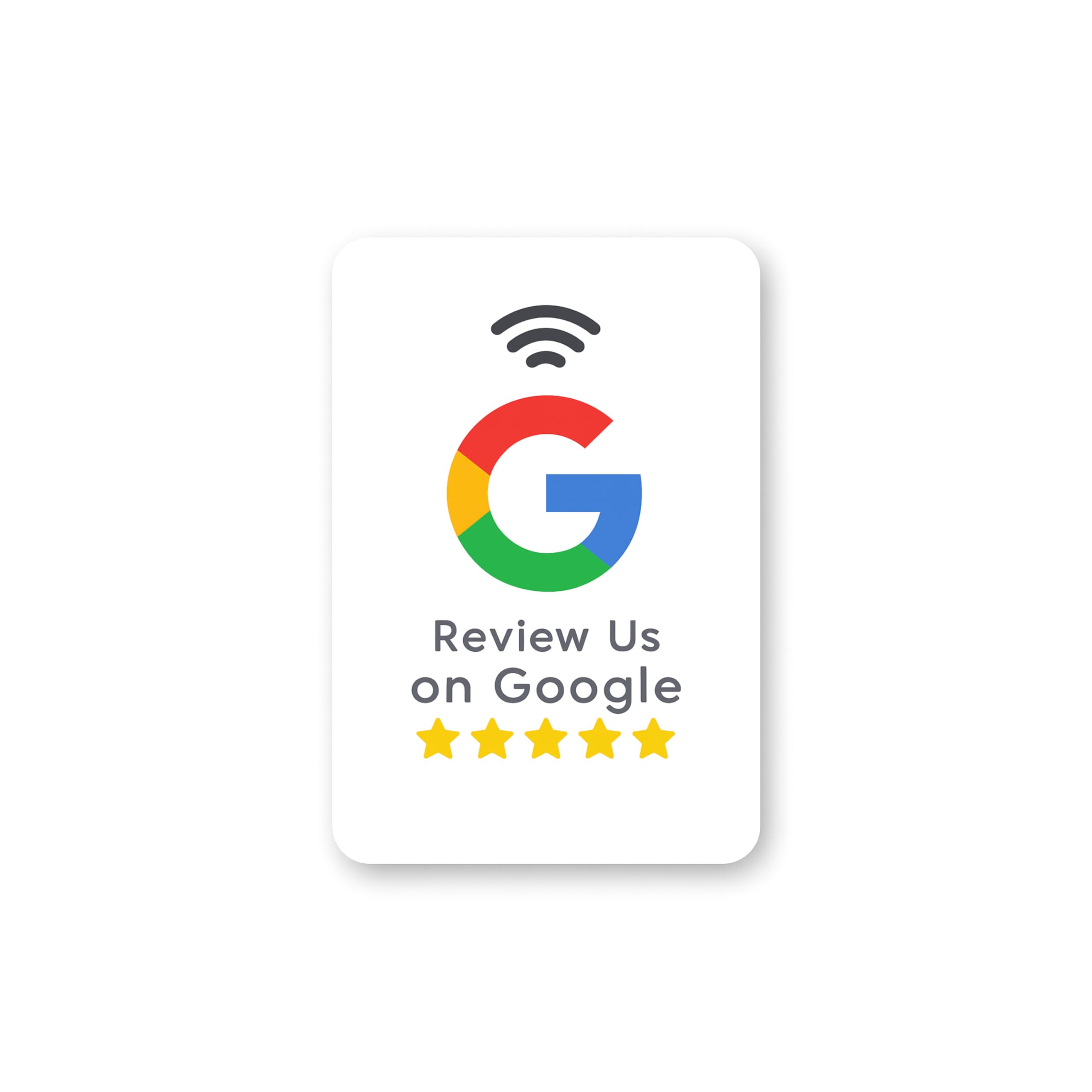 Pulse-Tap Tap to Review NFC Review Card – Counter Sign, Contactless Customer Feedback Card, 8.6 x 5.4 cm, 5 Star Design for Shops, Cafes, Salons and Offices (1, White)