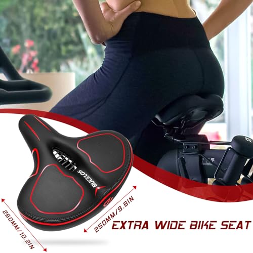 Image of BUCKLOS Wide Bike Seat for Men Women Ebike Seats Comfort Extra Large Comfortable Bicycle Seats Saddle for Ebike /Crusier /Exercise /Peloton Bike