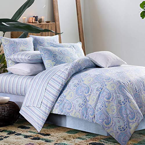 Softta Vintage Paisley King Size Bedding Set Design 3Pcs Duvet Cover Set 800 Thread Count 100% Cotton ,Blue
