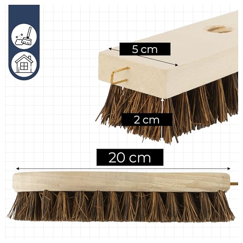 BEGRIS® Szczotka Szrober do Szorowania 20x5 cm Szczotka Ręczna Drewniana Wytrzymałe Włosie Tworzywo Sztuczne Poręczna Szczotka do Czyszczenia Twarde Włosie